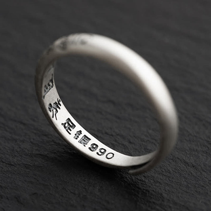 925er Silberring mit Om Mani Padme Hum Liebe und Frieden