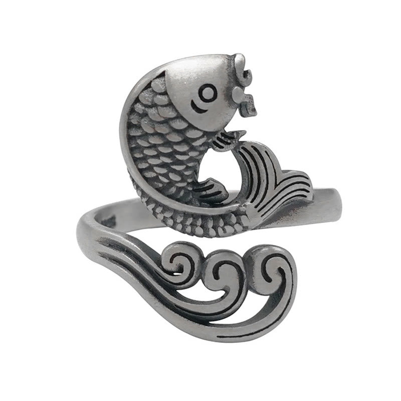 Ring 925 Silber Koi Fisch Design Glück Wohlstand Fengshui Schutz