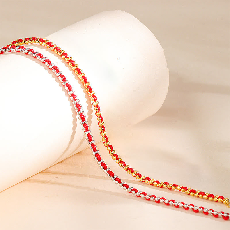 Rotes Armband 925 Silber Böse Geister Schutz Silber Gold Perlen