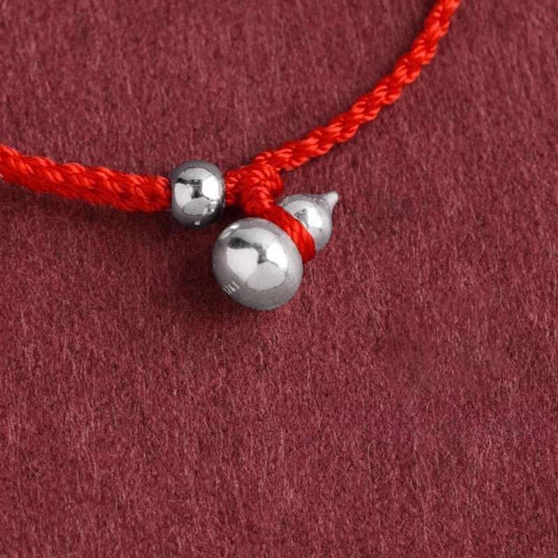 Armband 925 Silber Kürbis Glück rotes Band Handgelenk Schutz Fengshui