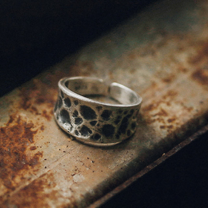 Ring 925 Silber Relief Design Schutz Glück Spirituell Fingerring