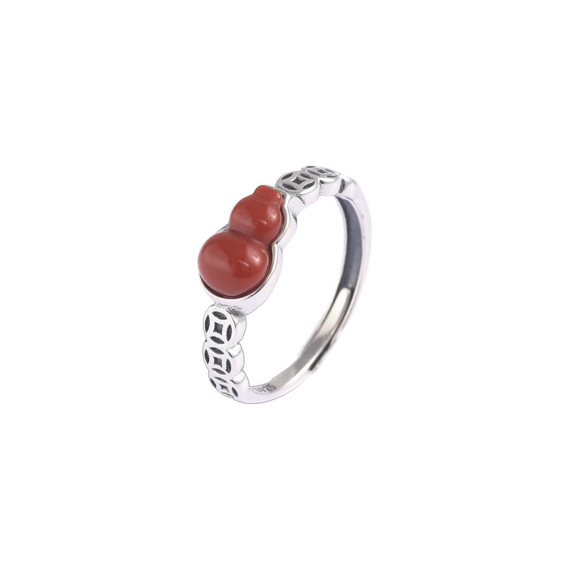 Ring 925 Silber mit Rotem Achat Kalebasse für Selbstakzeptanz