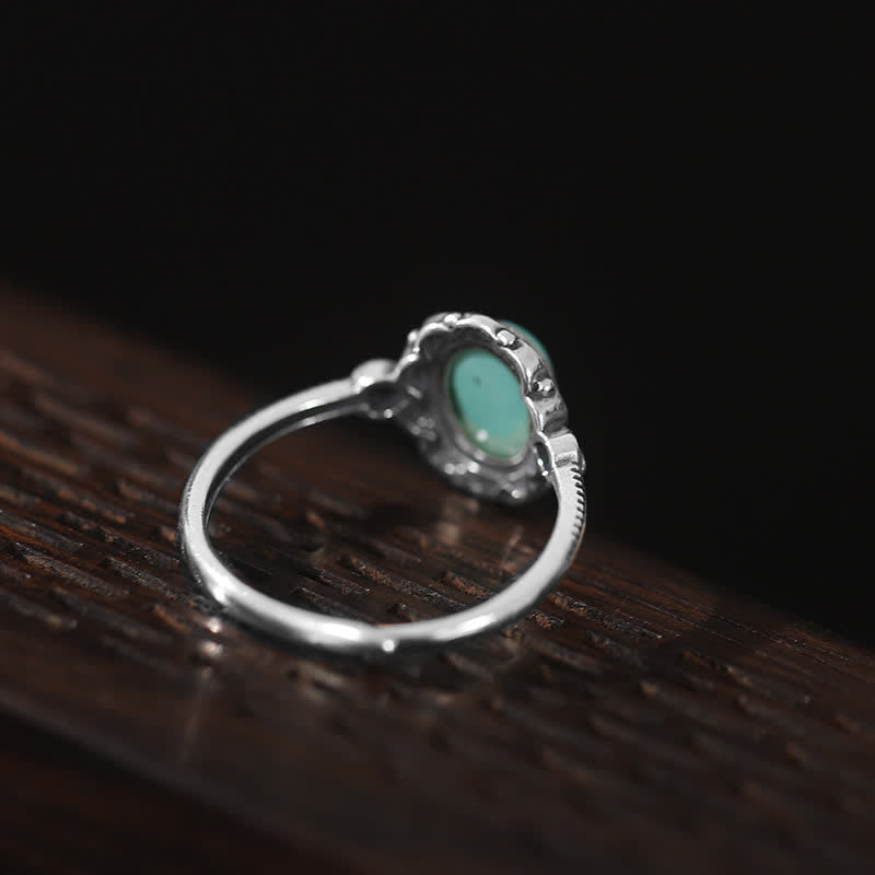 Eleganter 925 Silber Ring Türkis Achat Stein Schutz Energie Glück