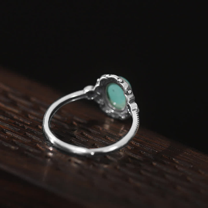 Eleganter 925 Silber Ring Türkis Achat Stein Schutz Energie Glück