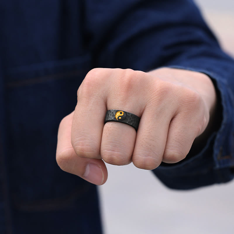 Ring 925 Silber Gold Yin Yang Balance Fengshui Symbol Fingerring