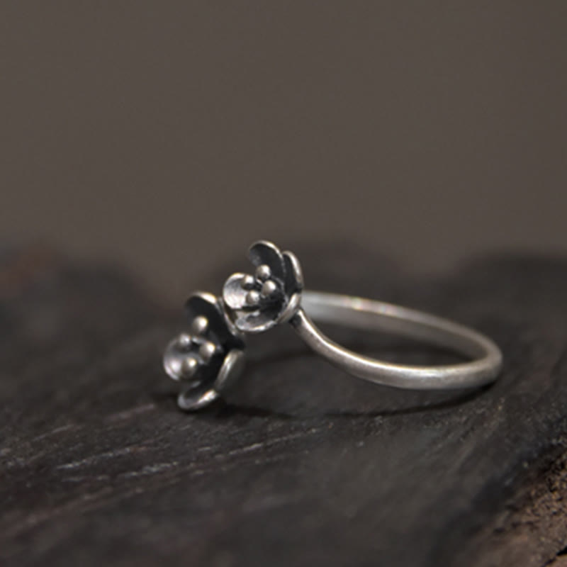 Ring 925 Silber Blumen elegantes Design Fingerring Schmuck