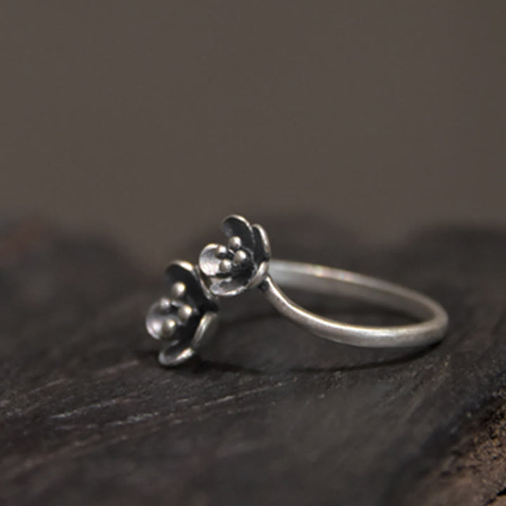 Ring 925 Silber Blumen elegantes Design Fingerring Schmuck