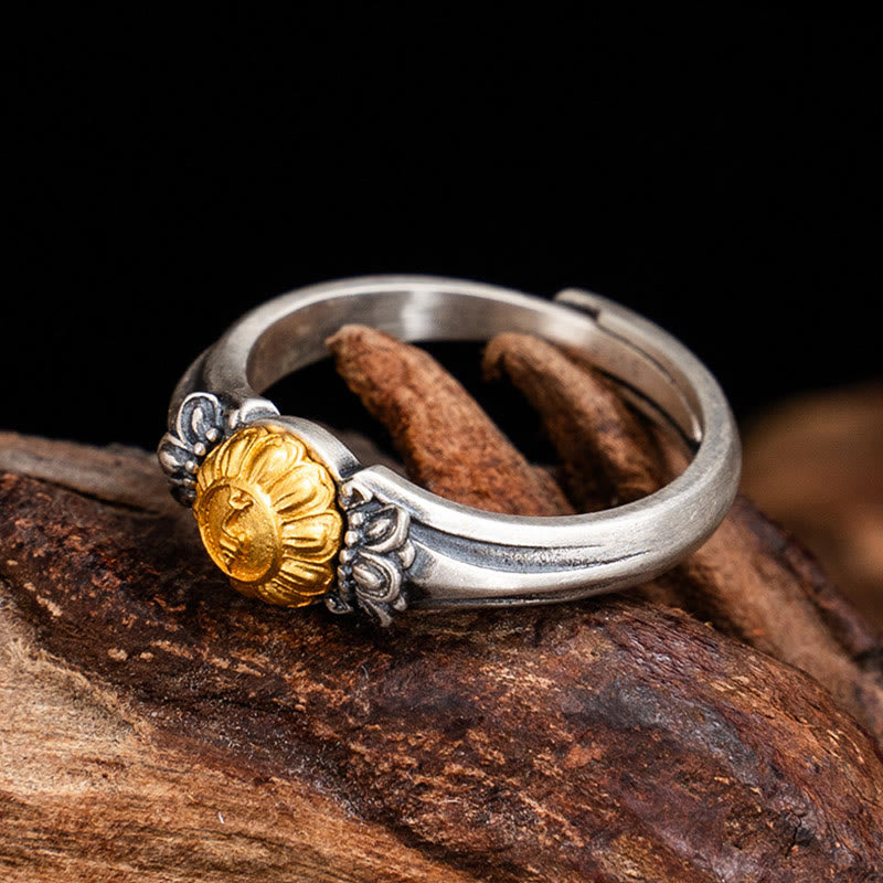 Ring 925 Silber mit gelbem Stein Tara Schutz Glück