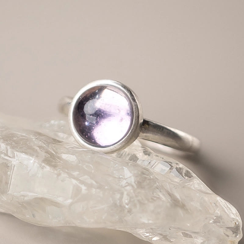 Ring 925 Silber Amethyst Balance Energie Kristall Heilstein