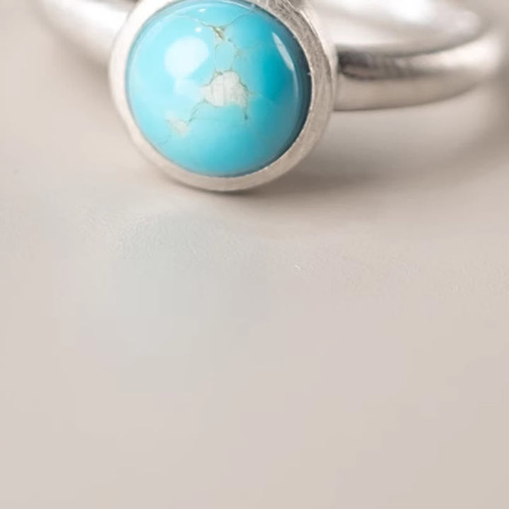 Ring 925 Silber Lapislazuli Türkis Balance Schutz Harmonie Glück Stein