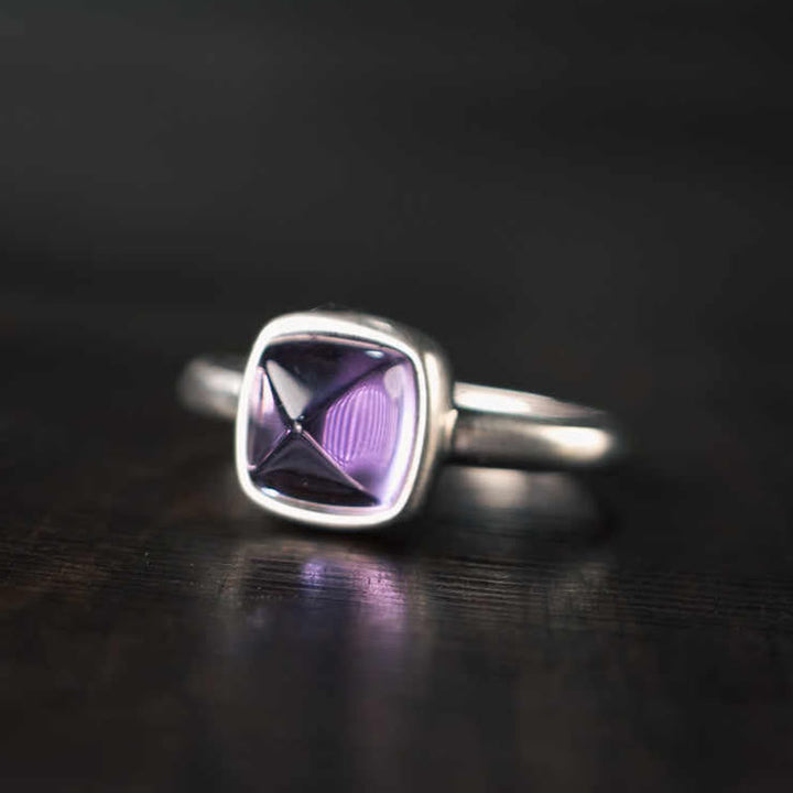 Silberring 925 mit Amethyst Stein Balance Energie Harmonie Schutz