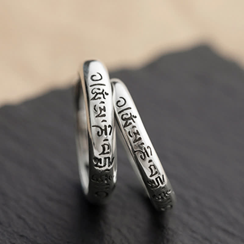 Ring 925 Silber Om Mani Padme Hum Liebe Frieden Buddhistischer Schmuck