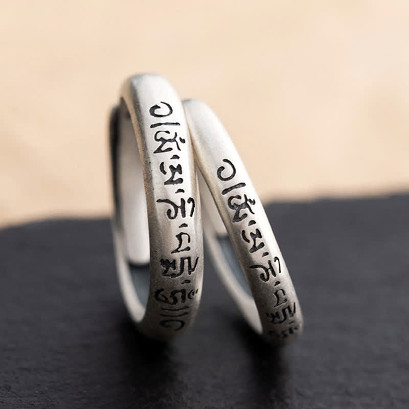 Ring 925 Silber Om Mani Padme Hum mit Mantras Segen Liebesring