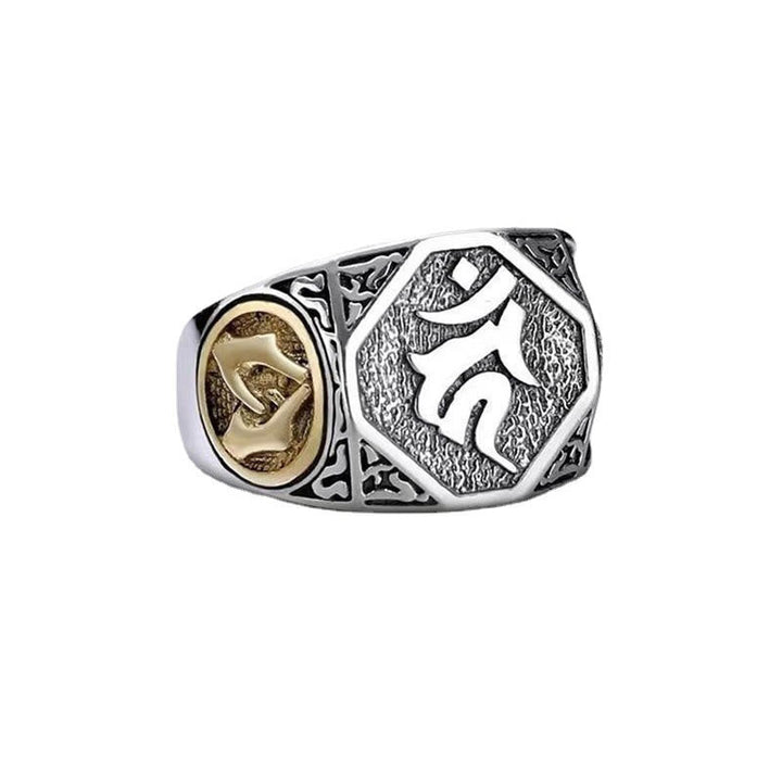 Ring 925 Silber Sanskrit-Design mit OM-Zeichen für Schutz