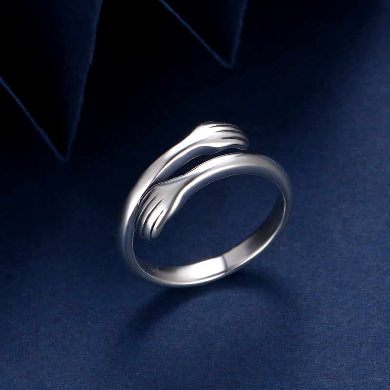 Ring 925 Silber Umarmung – Liebe Eleganter Verlobungsring mit hochwertiger Verarbeitung