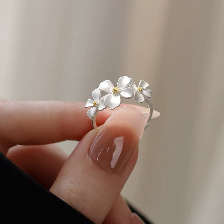 Ring 925 Silber Gardenie Design für Schutz und spirituelle Harmonie