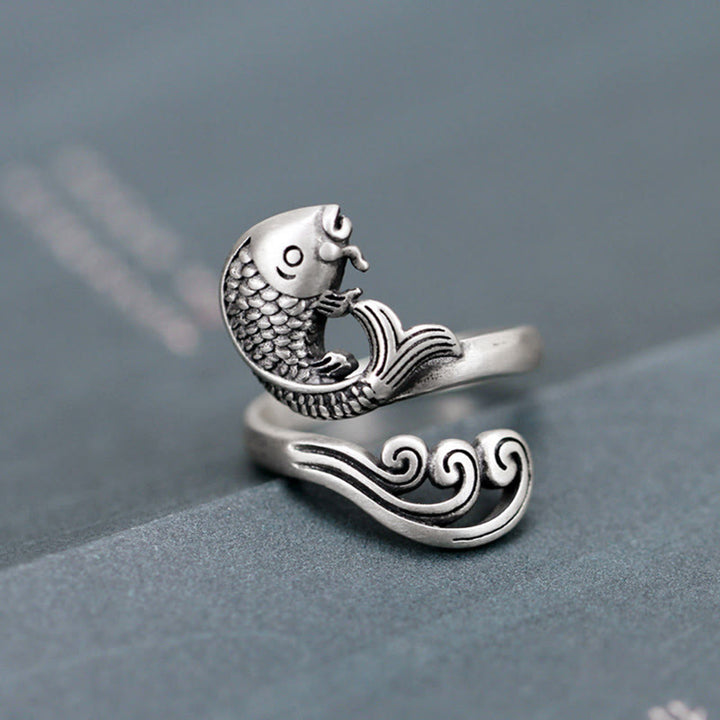 Ring 925 Silber Koi Fisch – Glück Wohlstand Fengshui Schmuck