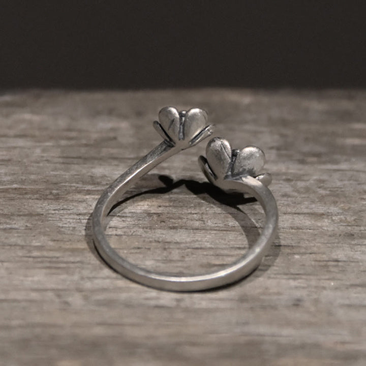 Ring 925 Silber Blumen elegantes Design verstellbar unisex Fingerring