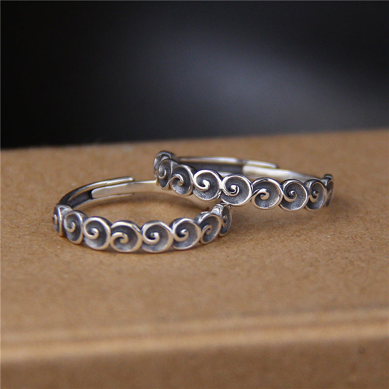 925er Silber Glückswolken Ring mit verschlungenen Mustern Schmuckfoto