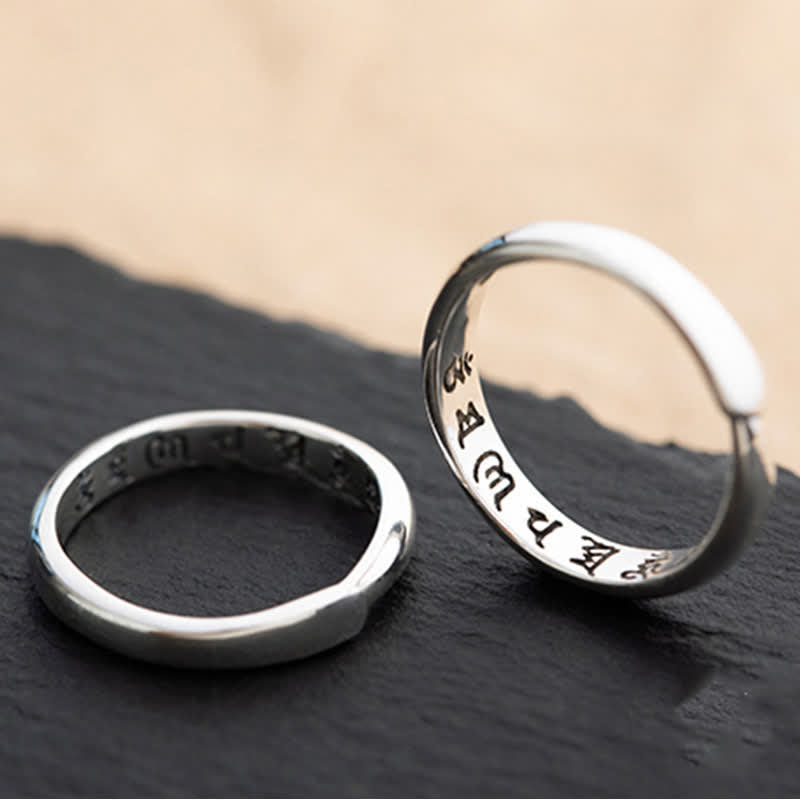 Ring 925 Silber mit Om Mani Padme Hum Gravur Liebe Frieden Symbol