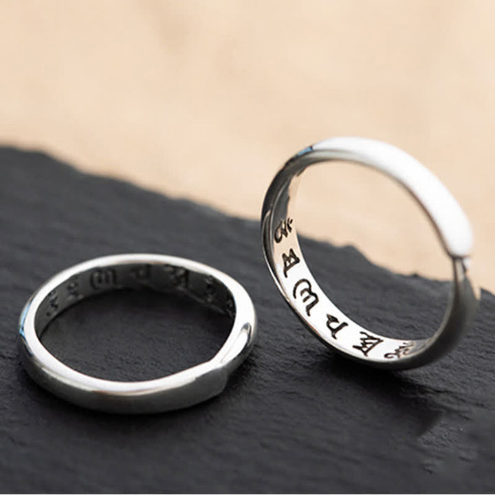 Ring 925 Silber mit Om Mani Padme Hum Gravur Liebe Frieden Symbol