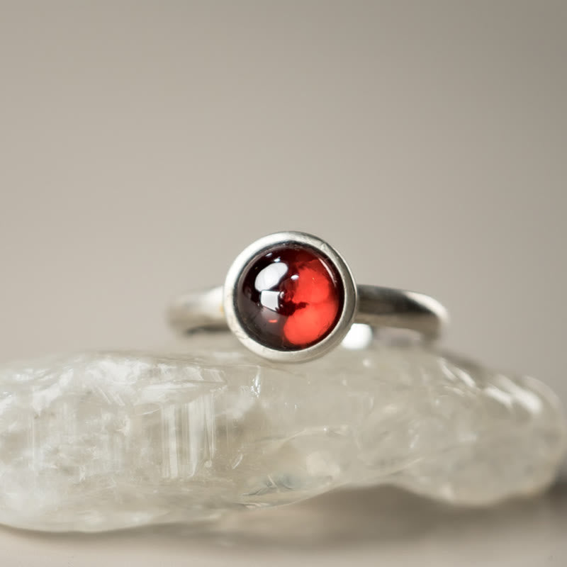 Ring 925 Silber Granat Schutz Energie Kraft Spirituell Schmuck