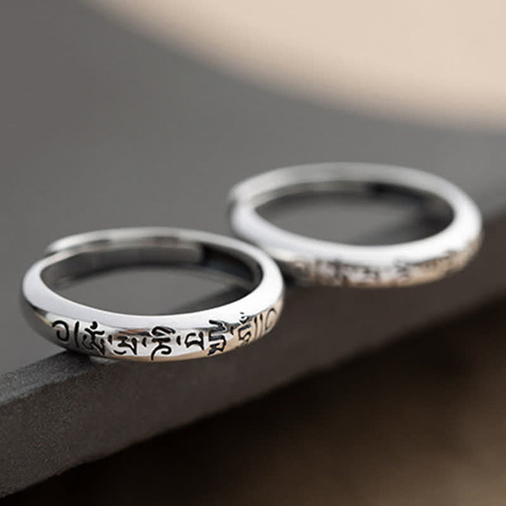 Ring 925 Silber Om Mani Padme Hum tibetisches Mantra Liebe Frieden