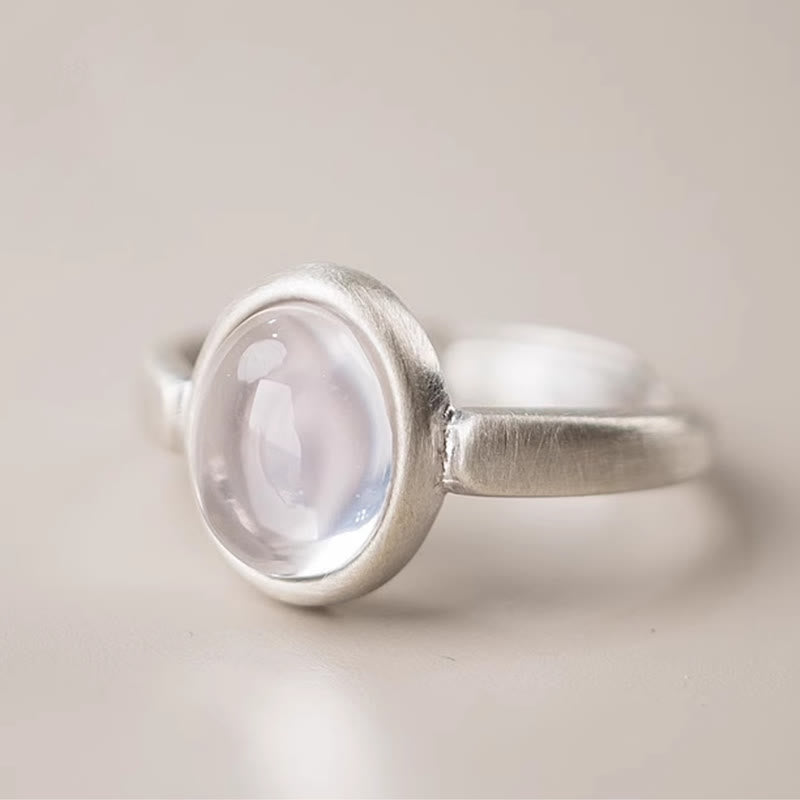 Eleganter 925er Silberring mit Rosenquarz Cabochon Harmonie Schutz Energie
