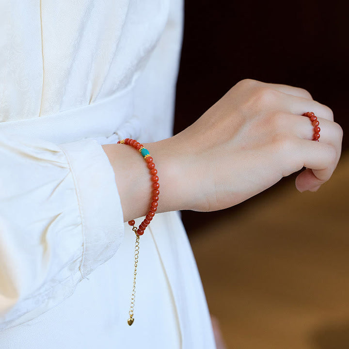 Ring 925 Silber Roter Achat Türkis Energieschmuck Armband
