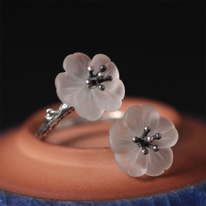 925 Silber Ring Pflaumenblüte Schutz Harmonie Energie Blütenring
