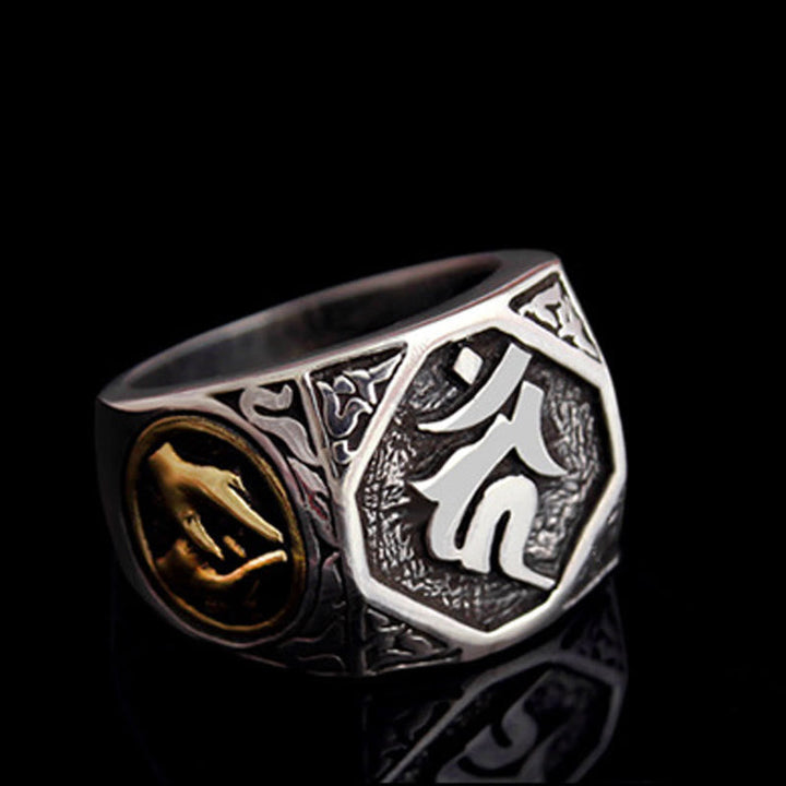 Ring 925 Silber Sanskrit-Design Schutz Glück Energie Meditation