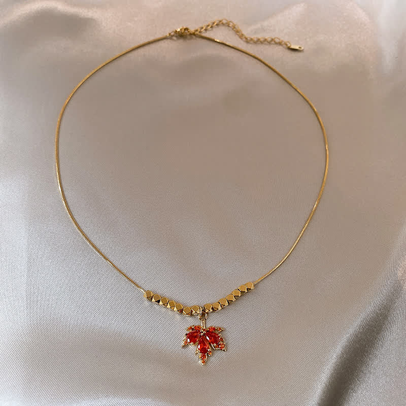 Kette Zirkon Ahornblatt – Glück – Kette