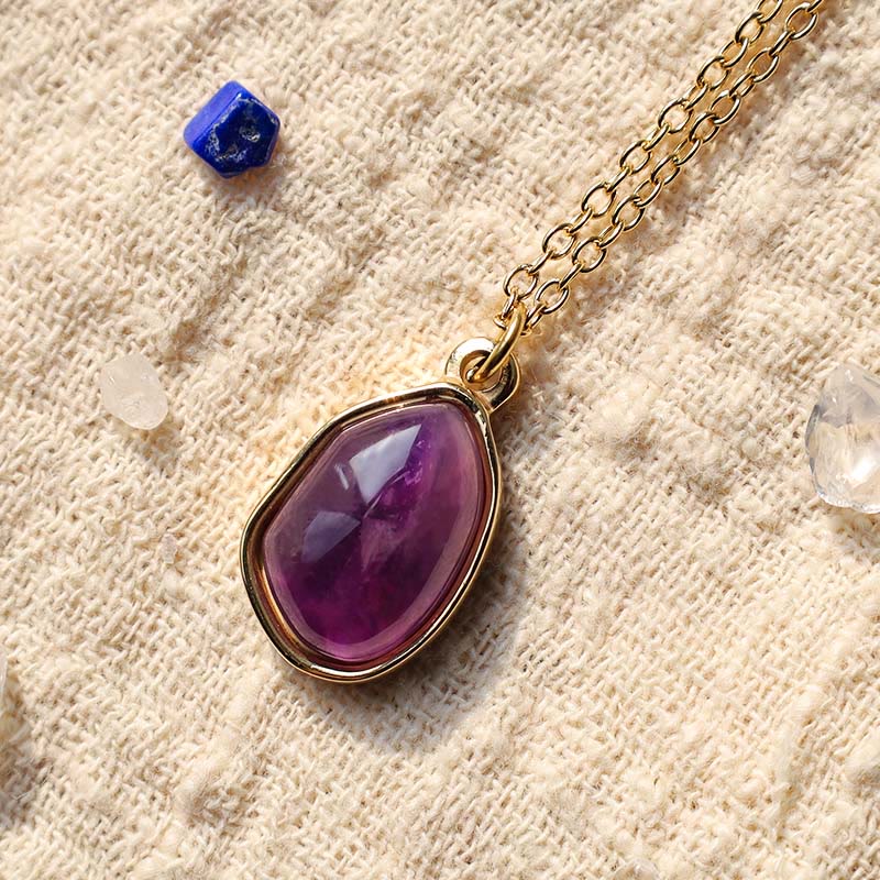 Kette Aventurin Amethyst Rosenquarz – Segen – Bild 8 – Violette Amethyst Kette Anhänger Gold mit Natursteinen Schmuck