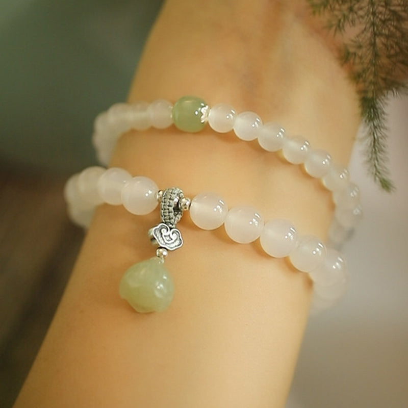 Armband Achat Jade Lotus – Schutz am Handgelenk mit grünem Stein