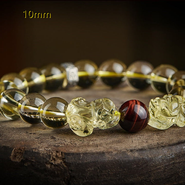 Armband Tigerauge Citrin Pixiu – Schutz & Wohlstand