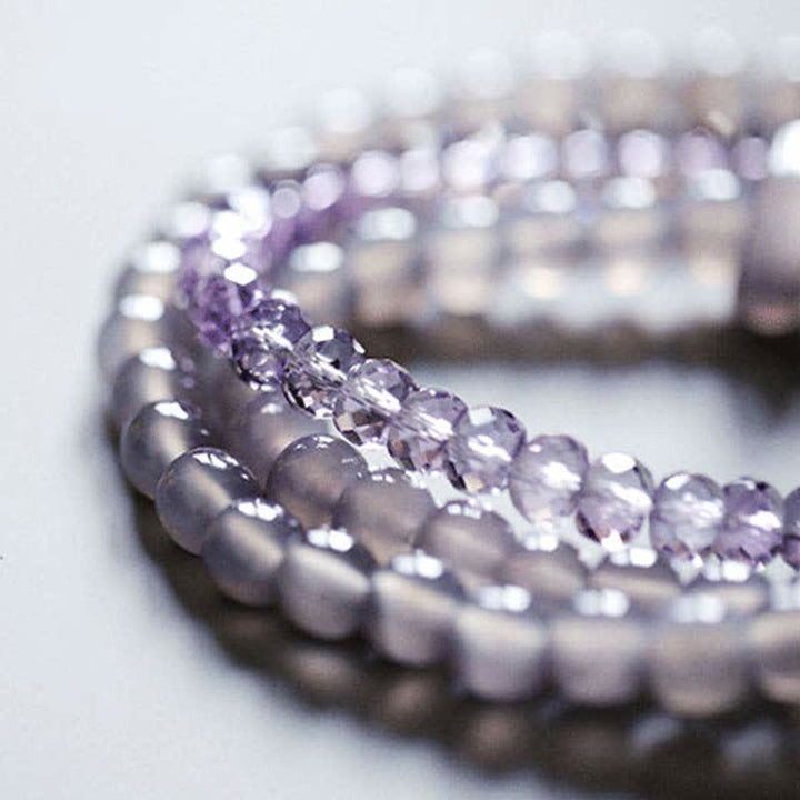 Armband Amethyst Kristall Heilung Stärke violett Naturstein elastisch Handgelenk
