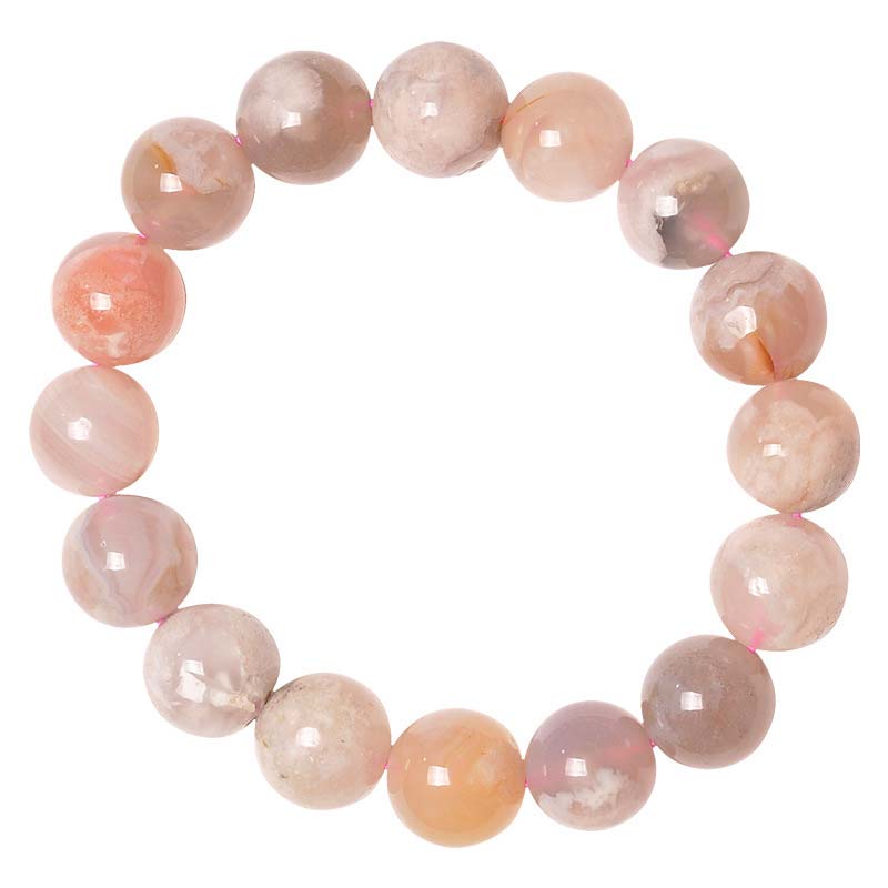 Armband Achat – Frieden & Segen rosa Naturstein Perlen elastisch Schmuck