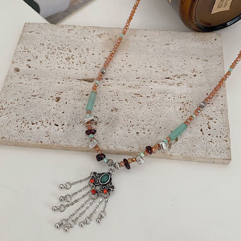 Kette Kristall Kupfer Buddha Segen