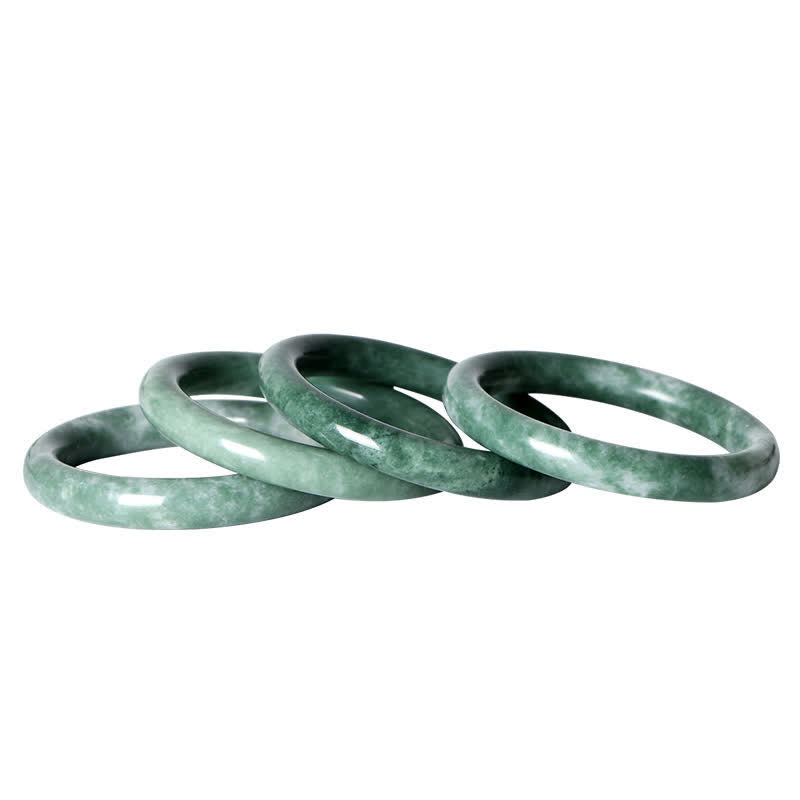 Jade Armband vier grüne Armbänder Naturstein poliert glänzend