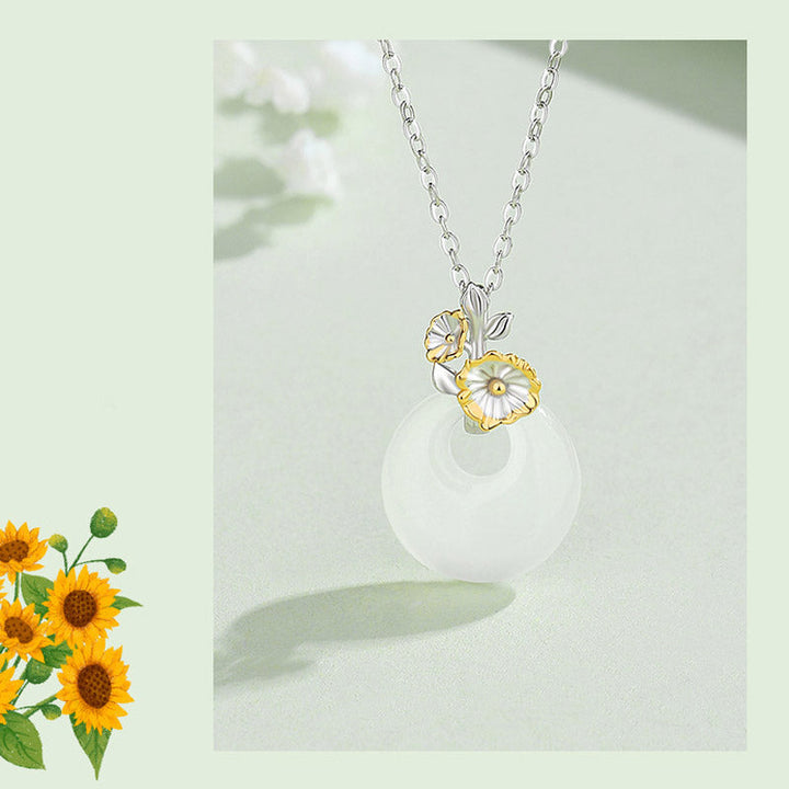Kette Chalcedon Harmonie Blüten Anhänger Schmuck