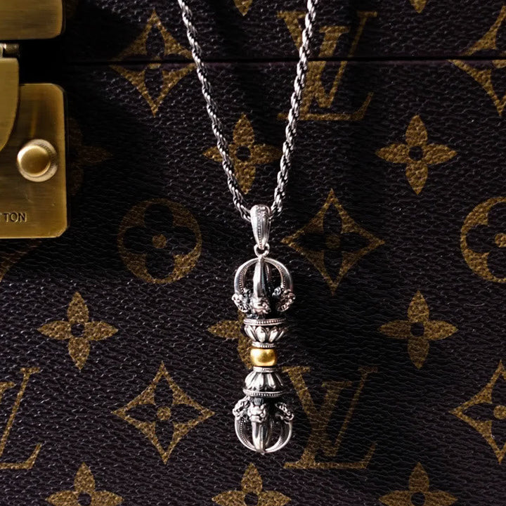 Anhänger Sterling Silber Dorje Vajra Wohlstand Kette Schmuck Luxus