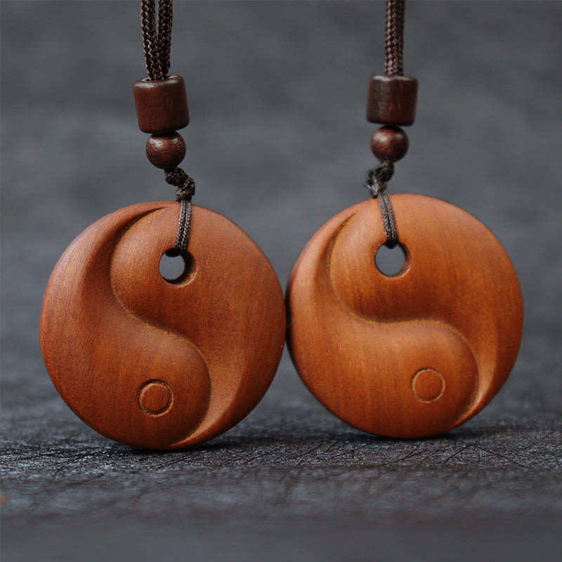 Yin Yang Anhänger Paar Jujubaholz Balance Harmonie Kette