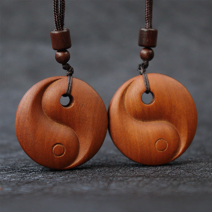 Yin Yang Anhänger Paar Jujubaholz Balance Harmonie Kette