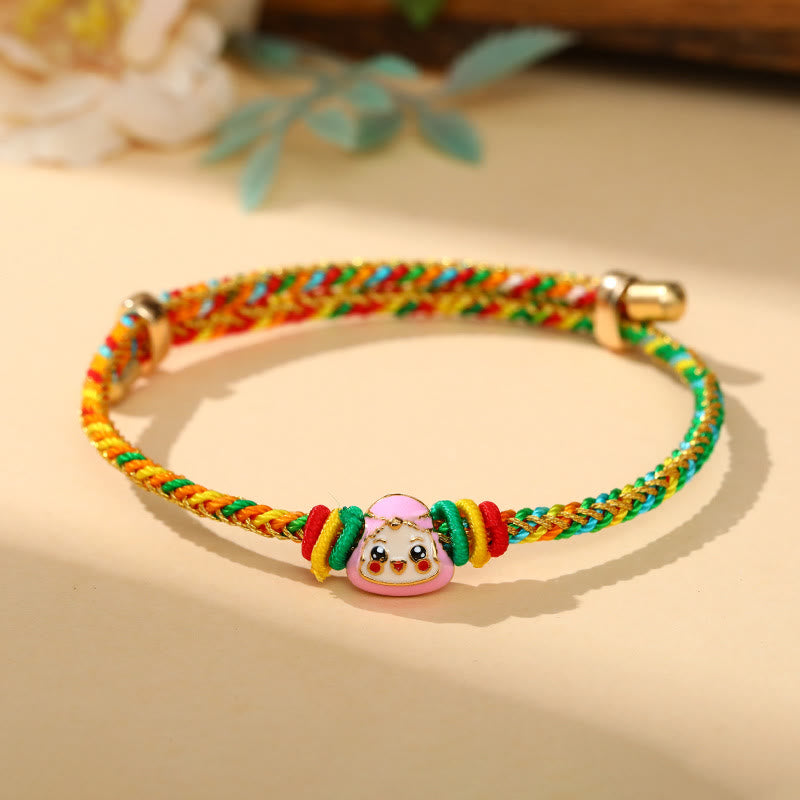 Armband bunt Zongzi Glück elastisch farbig Seilgeflecht Perlen Charm