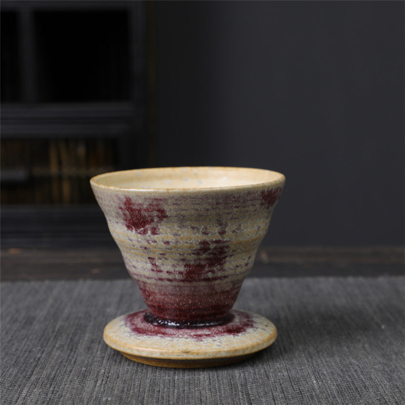 Teebecher Porzellan Vintage Espresso Keramik Khaki-Lila