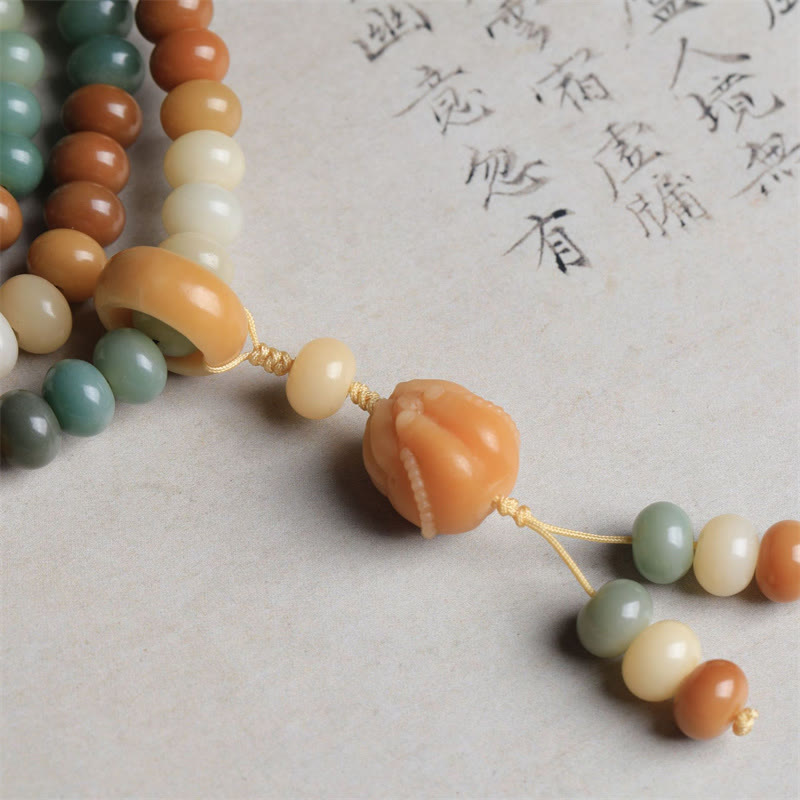 Mala Bodhi – Frieden Energie Armband mit Jade und Karneol Perlen.