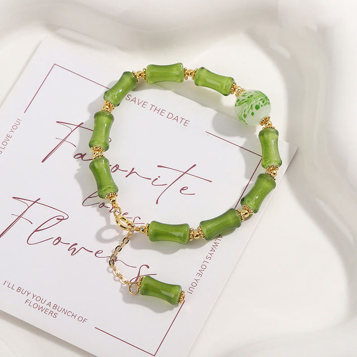 Armband Kristall Achat Bambus – Wohlstand
