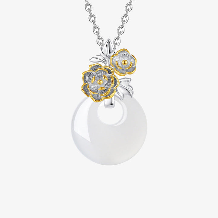 Kette Chalcedon Harmonie Blüten Anhänger Schmuck