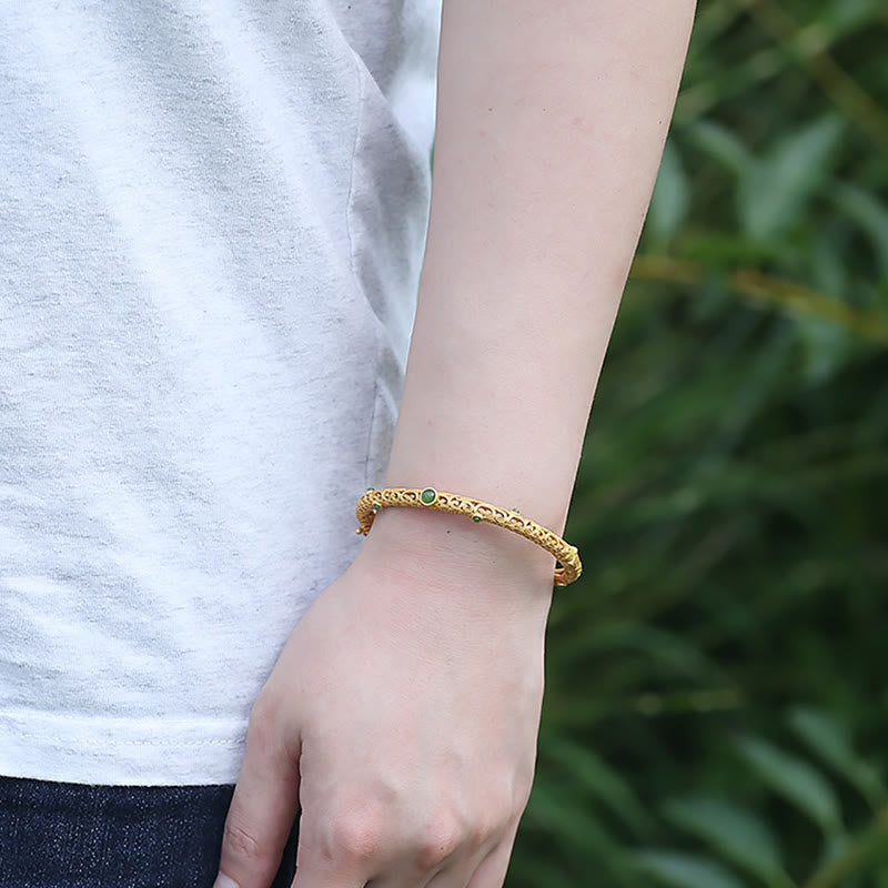 Armband Jade Kupfer Glückswolken - Beruhigung