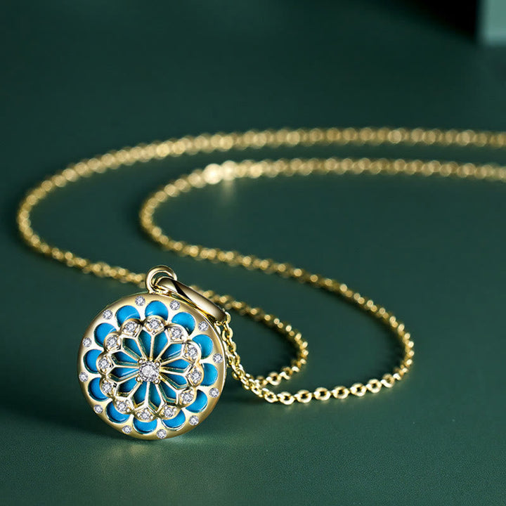 Türkis Anhänger Blume Sterling-Silber Pendant